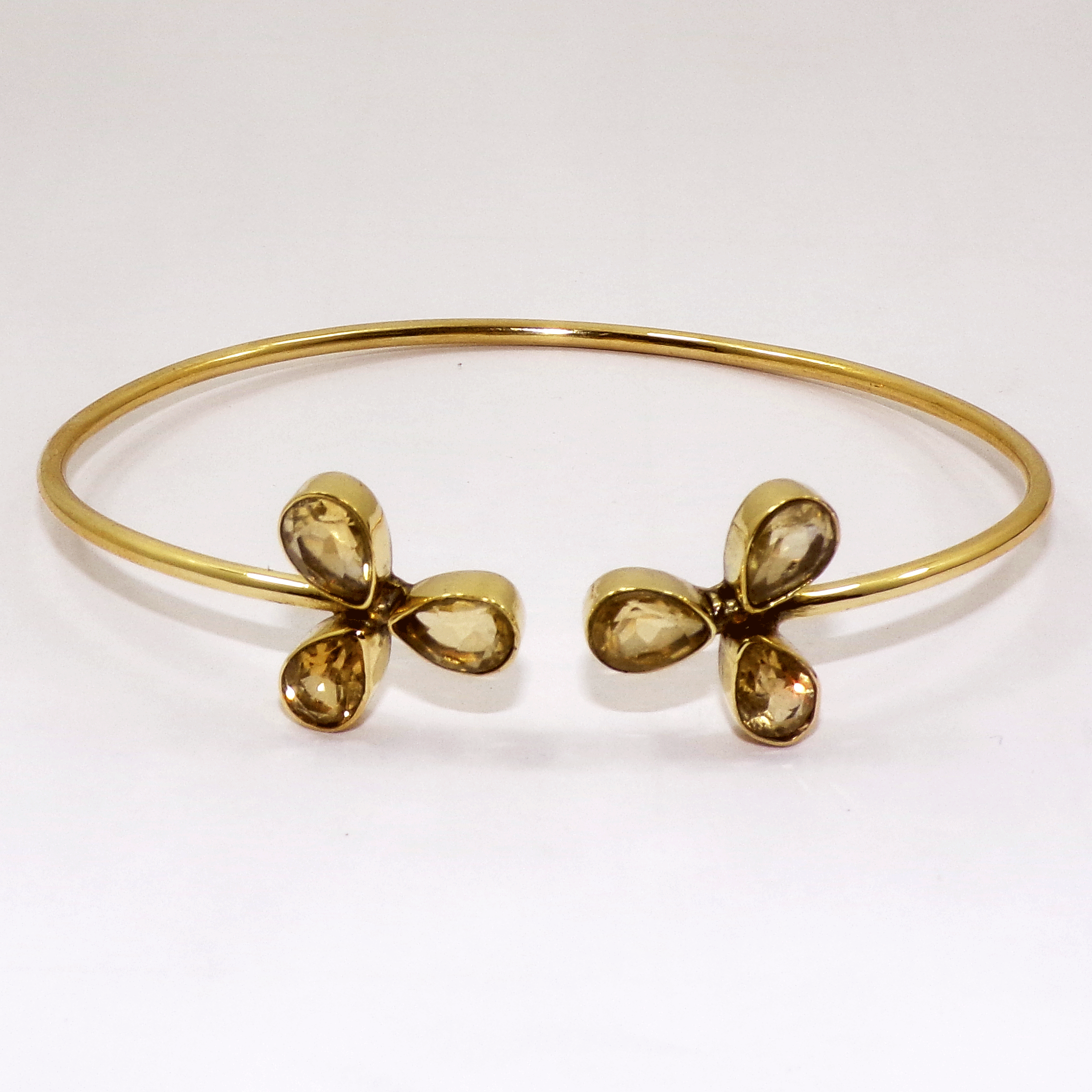 Awesome Citrine Cut Bangle B - JBB999 Newly Collection Pear Shape With 18ct Gold Plating Brass Bangles
